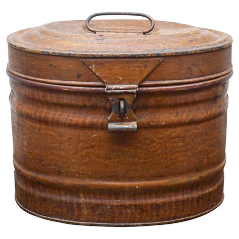 old metal hat boxes|vintage travel hat box.